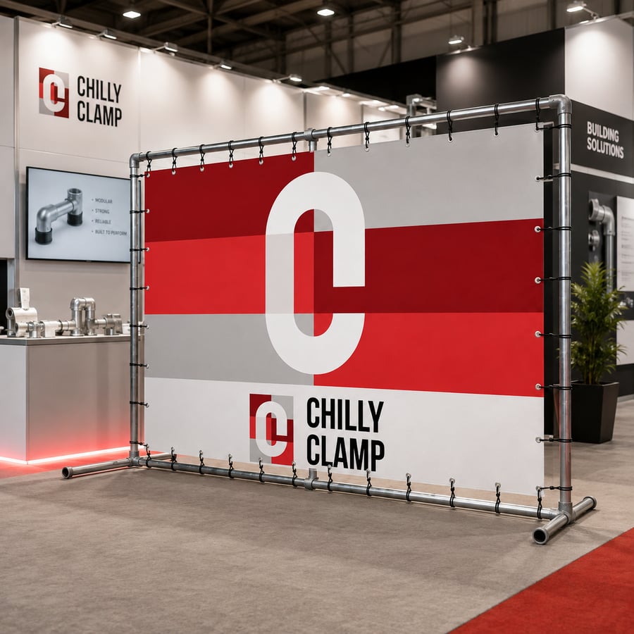 Razstavni sistemi iz cevnih spojnikov Chilly Clamp
